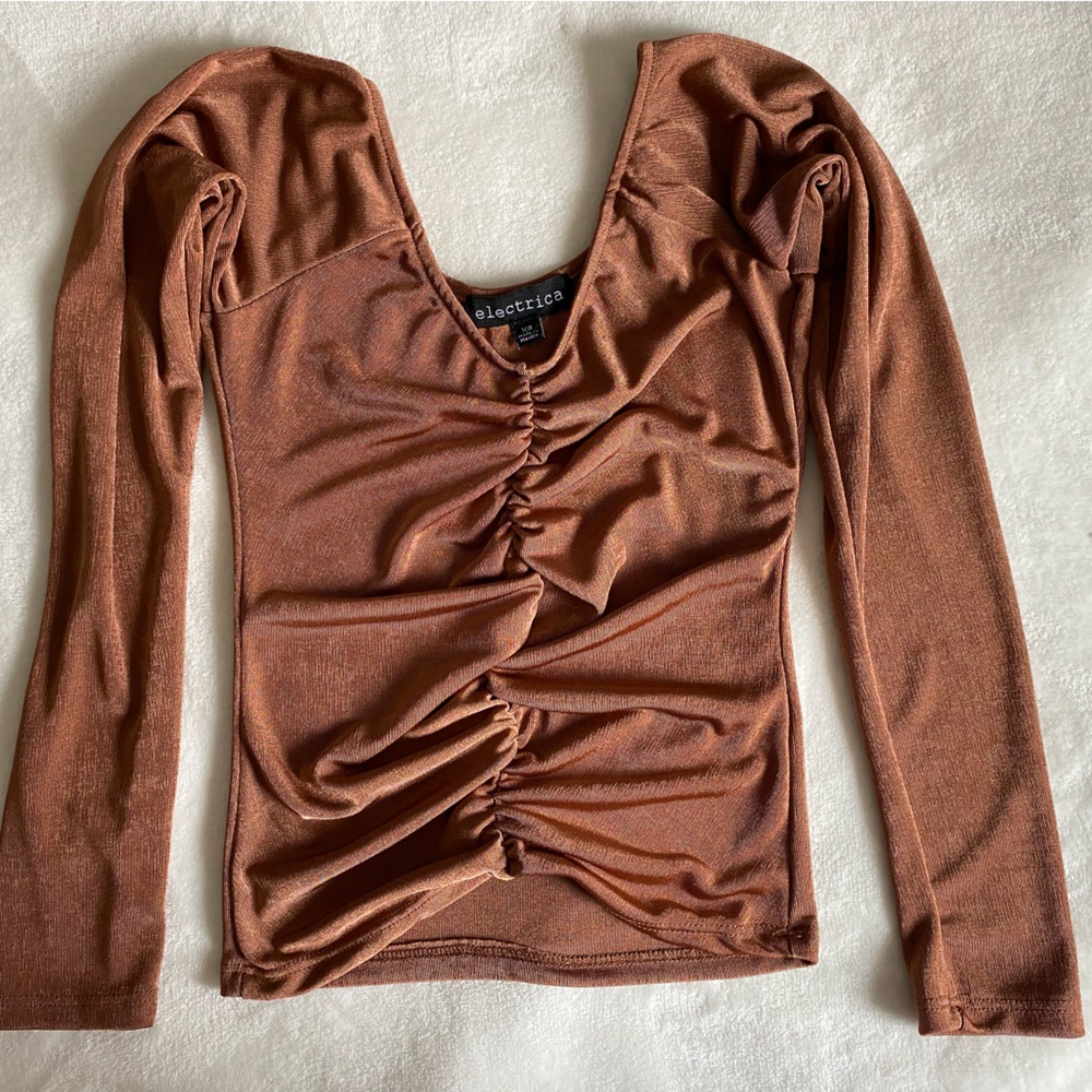 Eléctrica Copper Long Sleeve Crop Trop